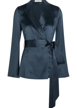 Archer belted wrap silk jacket