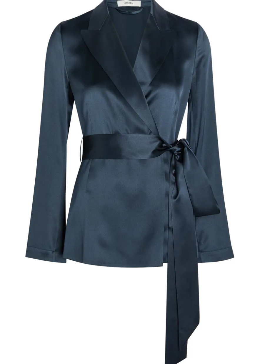Archer belted wrap silk jacket