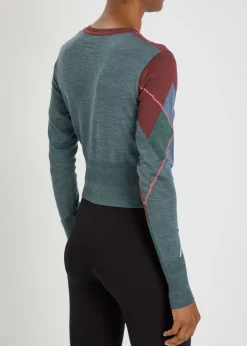 Argyle wool-blend cardigan