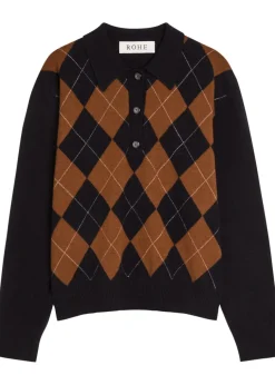 Argyll wool polo jumper