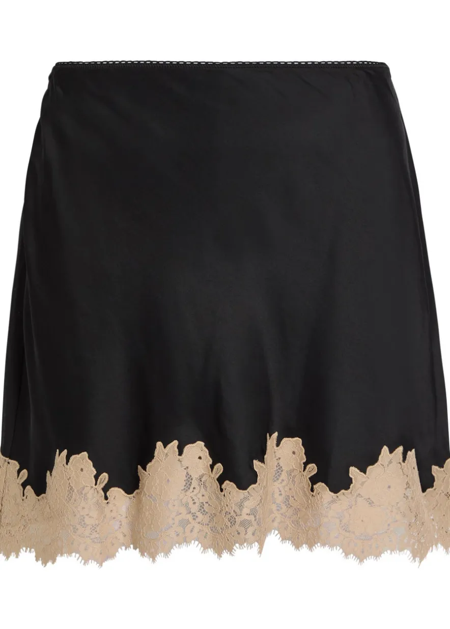 Ariah lace-trim satin mini skirt