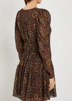Aries patterned silk mini dress