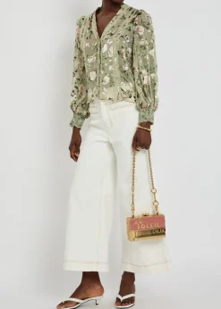 Arlette floral-devoré chiffon blouse