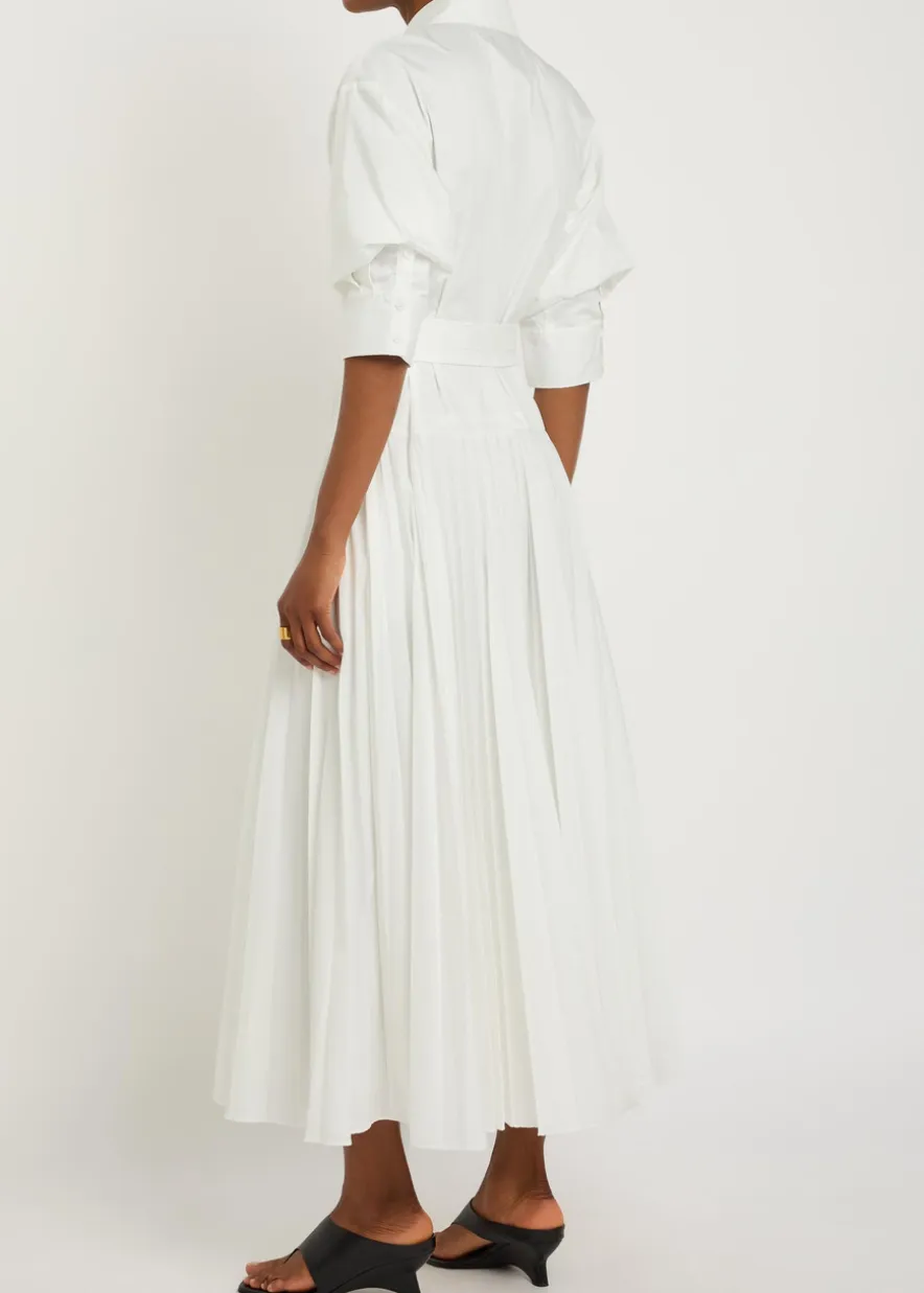 Arlo belted cotton-blend poplin maxi dress