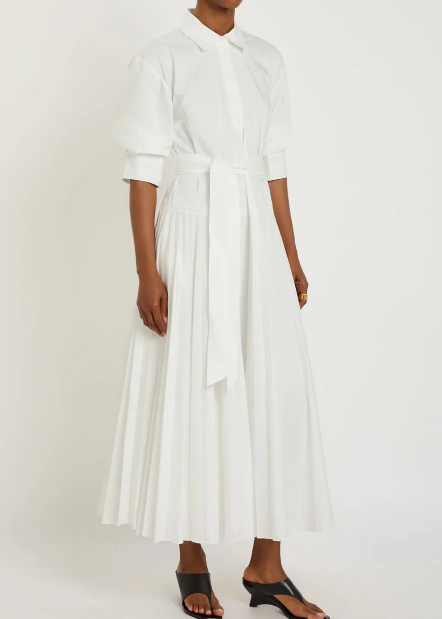 Arlo belted cotton-blend poplin maxi dress