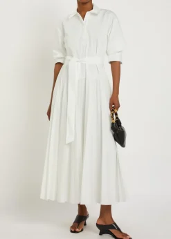 Arlo belted cotton-blend poplin maxi dress
