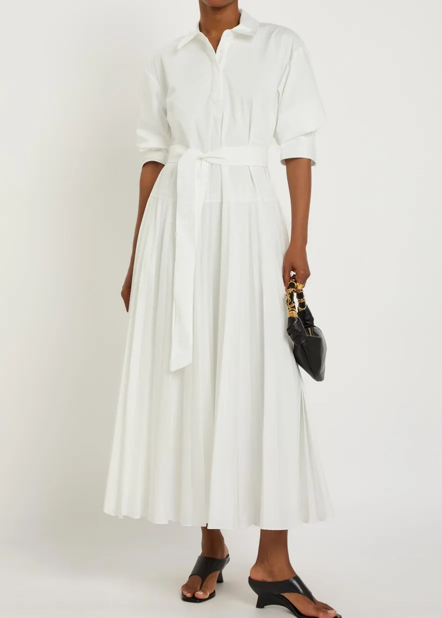 Arlo belted cotton-blend poplin maxi dress