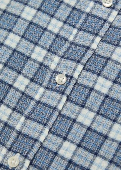 Arsene checked waffle stretch-cotton shirt