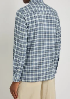 Arsene checked waffle stretch-cotton shirt