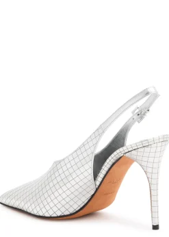 Art Deco 90 metallic leather slingback pumps