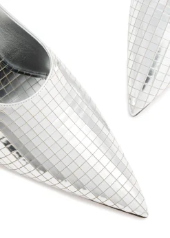 Art Deco 90 metallic leather slingback pumps