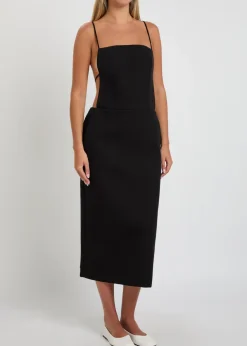 Artemis open-back cotton midi dress