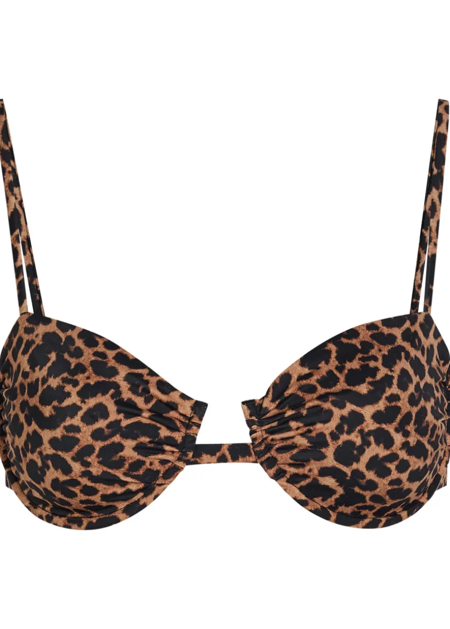 Aruba leopard-print bikini top