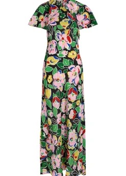 Aryella floral silk midi dress