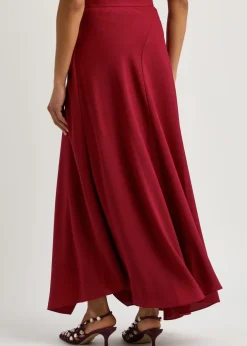 Asha draped crepe maxi skirt