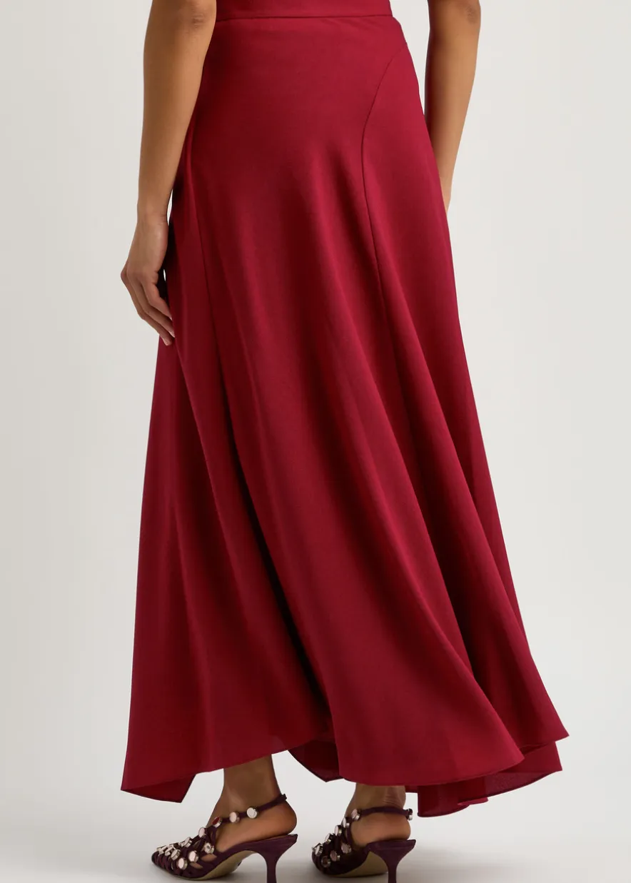 Asha draped crepe maxi skirt