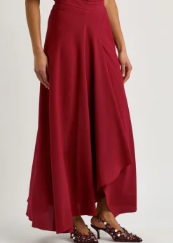 Asha draped crepe maxi skirt