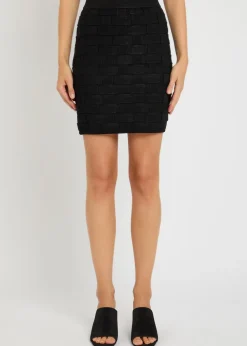 Ash checked knit mini skirt
