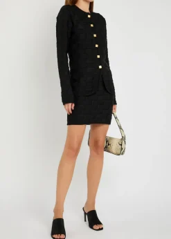 Ash checked knit mini skirt