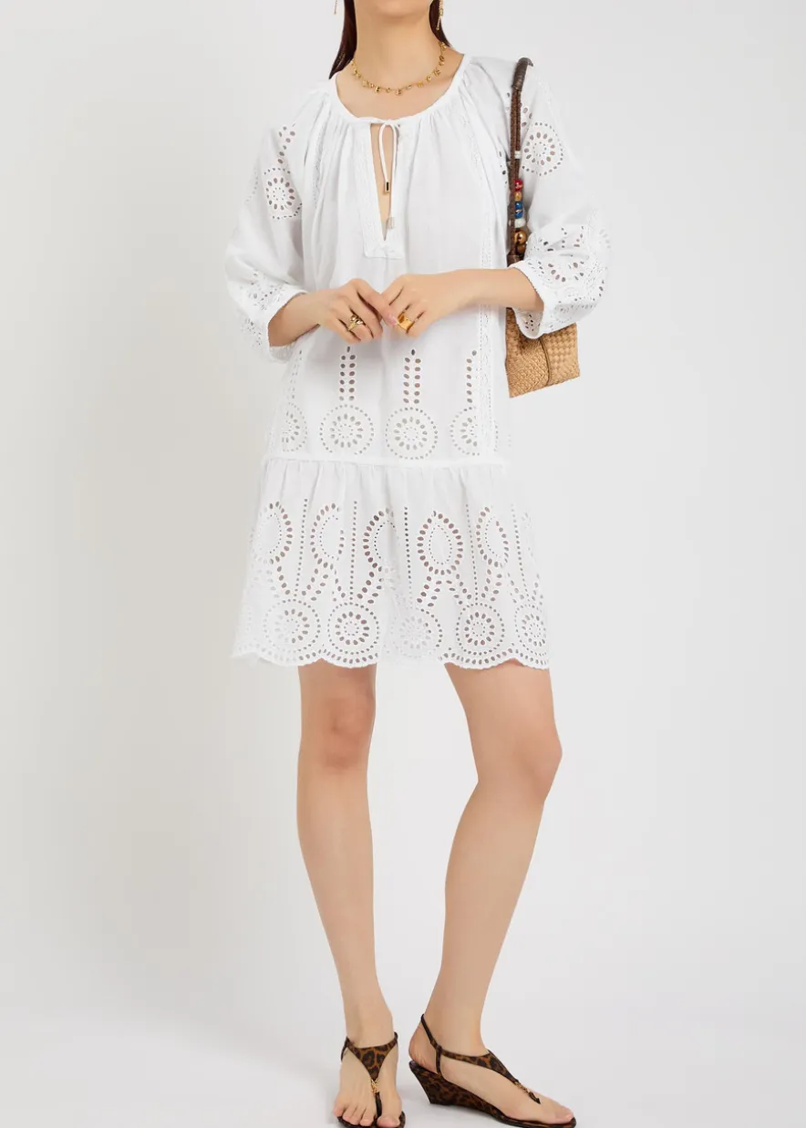 Ashley broderie-anglaise cotton kaftan