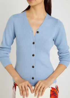 Ash ribbed wool cardigan