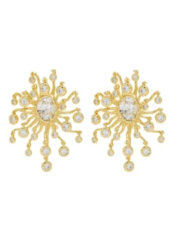 Asterales 14kt gold-plated clip-on earrings