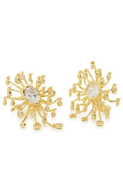 Asterales 14kt gold-plated clip-on earrings