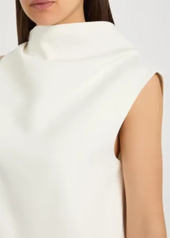 Astor high-neck crepe mini dress