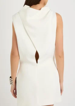 Astor high-neck crepe mini dress