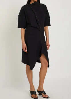 Asymmetric cotton mini dress