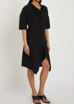 Asymmetric cotton mini dress