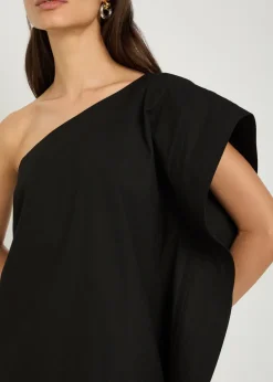 Asymmetric cotton mini dress