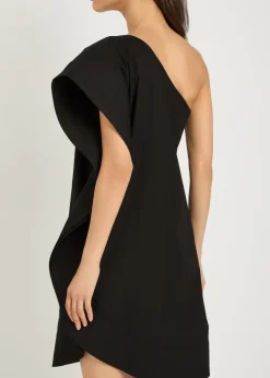 Asymmetric cotton mini dress