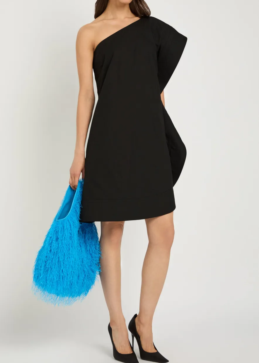 Asymmetric cotton mini dress
