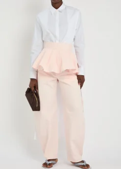 Asymmetric cotton-poplin shirt