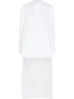 Asymmetric cotton-poplin shirt