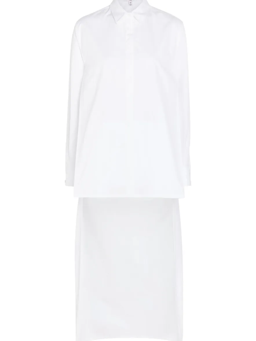 Asymmetric cotton-poplin shirt
