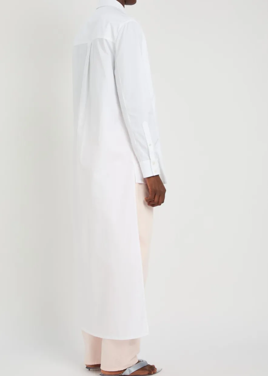 Asymmetric cotton-poplin shirt