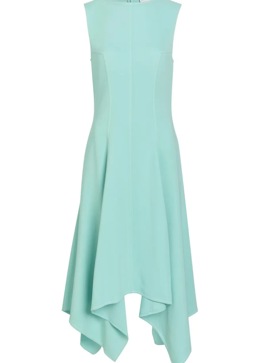 Asymmetric crepe midi dress