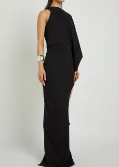 Asymmetric cut-out cotton maxi dress