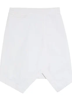 Asymmetric denim mini skirt