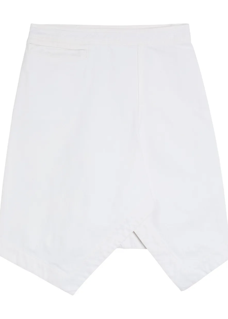 Asymmetric denim mini skirt