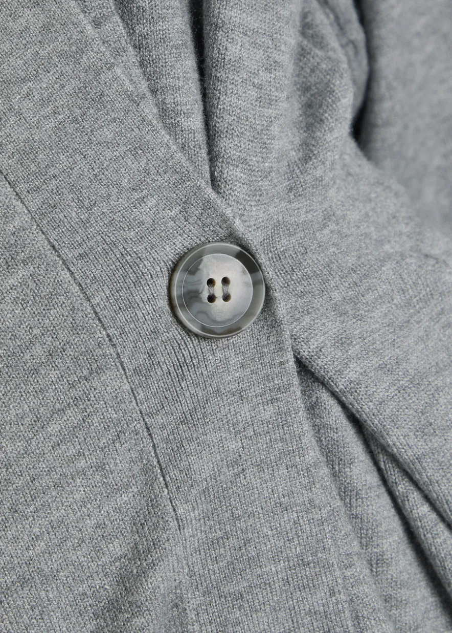 Asymmetric fine-knit cardigan