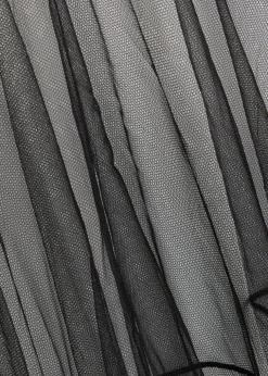 Asymmetric panelled mesh maxi dress