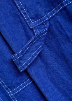 Atlas panelled relaxed straight-leg linen trousers