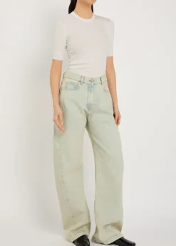 Aubriella ribbed stretch-cotton T-shirt