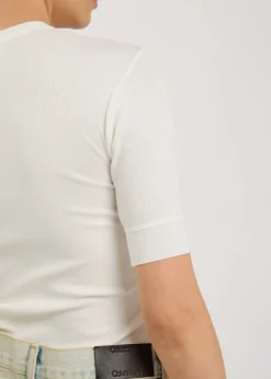 Aubriella ribbed stretch-cotton T-shirt