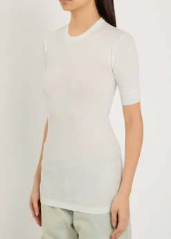 Aubriella ribbed stretch-cotton T-shirt