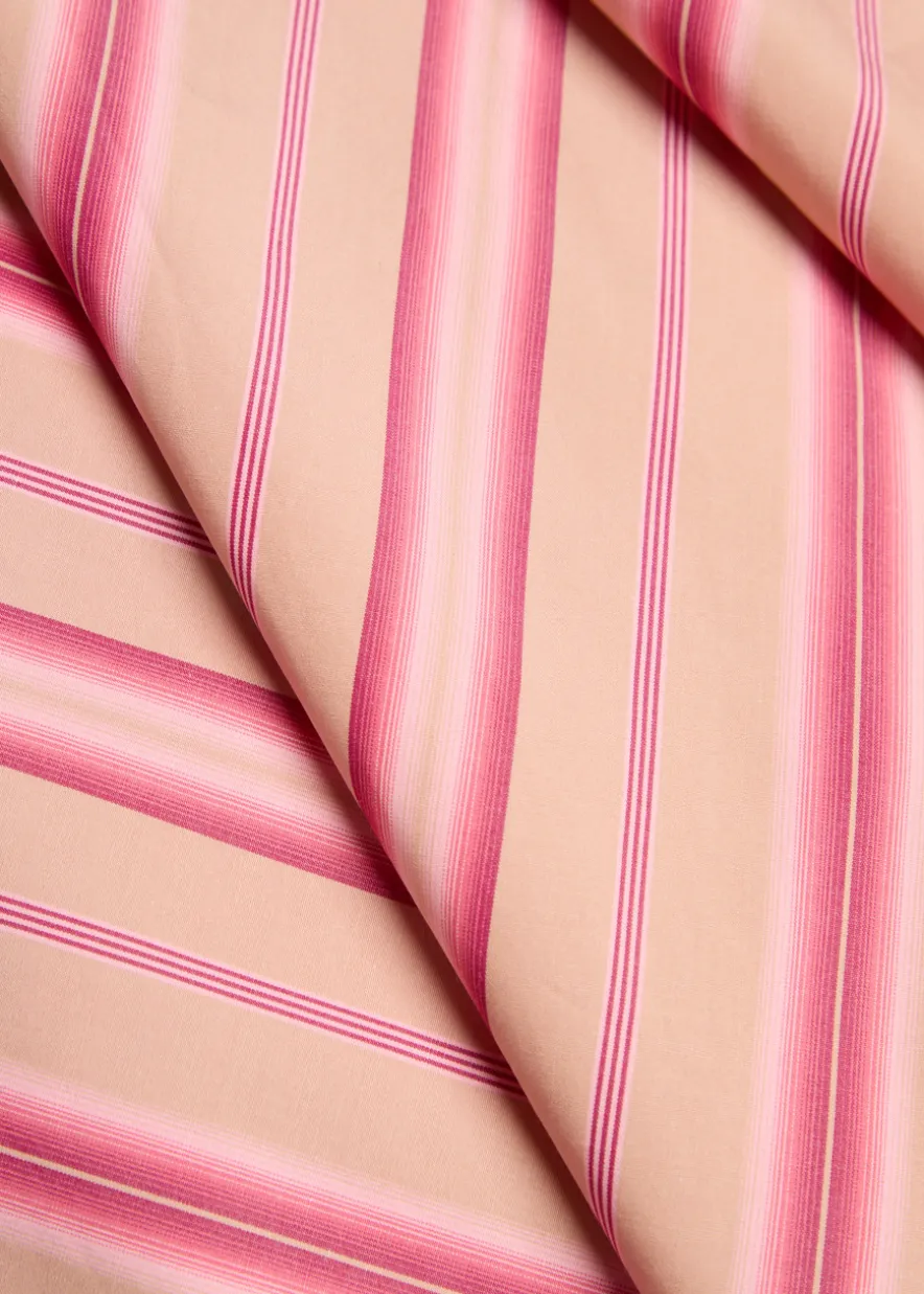 Audrey striped cotton midi wrap skirt