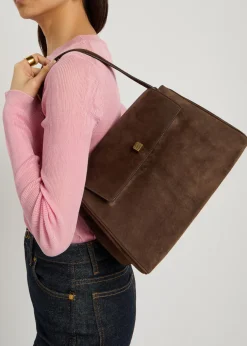 Audrey suede top handle bag